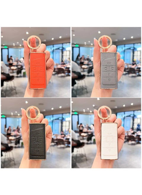 For GAC Chuanqi GS8 Shadow Leopard GS4PLUS/GS3/M6/M8/Gm6/GA8 Car Key Cover High-grade Shell-Color:Single Shell + Gold Diamond Ring (remark Color When Placing Order, White By Default))