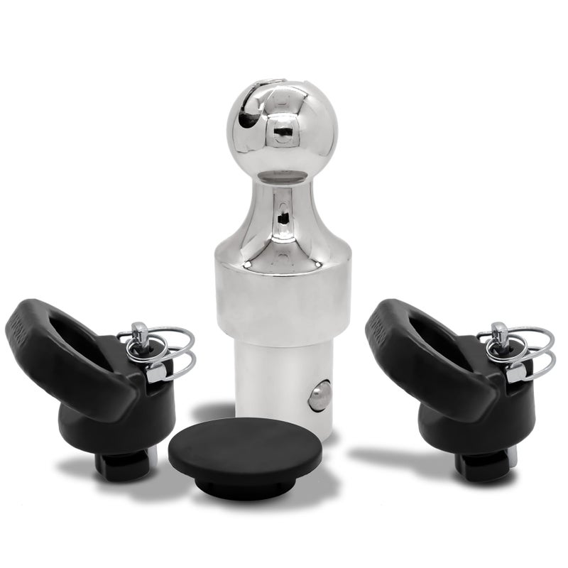 60638 Puck System Gooseneck Hitch Ball Kit Compatible with 20132025 Dodge RAM 2500 3500 2516 Inch Gooseneck Ball for Truck Bed with 2 Gooseneck Safety Chain Anchors 38000 lbs GTW 9500 lbs VTW