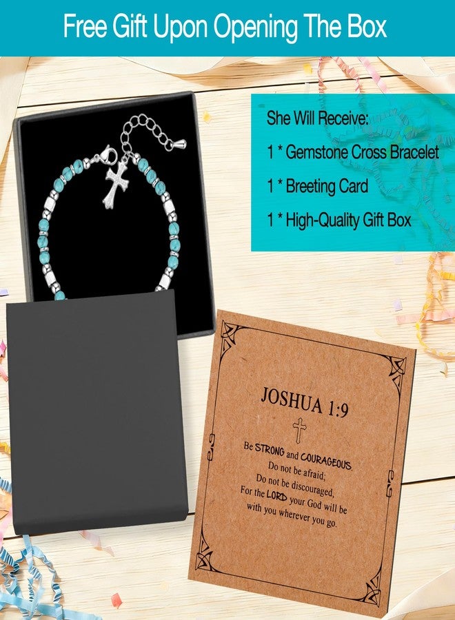 BRUTRIKS Cross Bracelet for Women - Christian Jewelry Gifts for Women Faith - Stainless Steel Inspirational Friendship Bracelet for Best Friend, Daughter, Sister - Religious Confirmation, Graduation, Birthday Gift with Message Card - Image 4