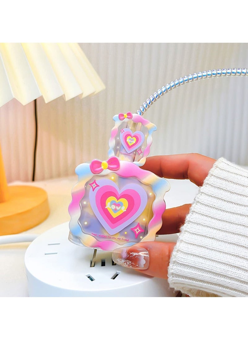 Generic - Cable Protector for iPhone Charger, Lovely Compatible with 18W/20W Charger Anti-Bending USB Cover Spiral Ropeand End (Love Heart) - Image 1