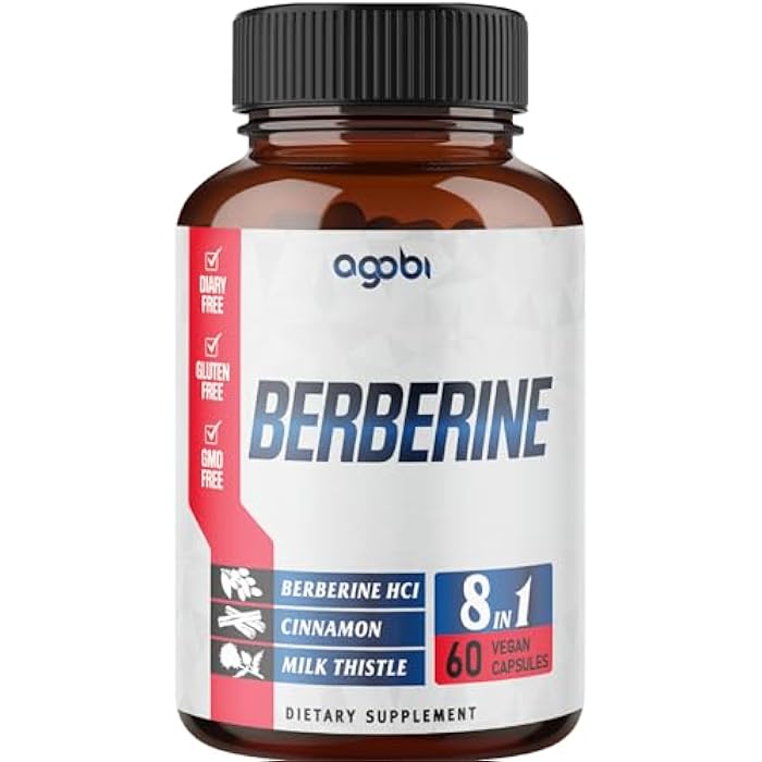 agobi Berberine Supplement with Ceylon, Milk Thistle, Turmeric, Elderberry & More - Support Immune, Cardiovascular & Gastrointestinal - 60 Counts for 2 Months - Image 1