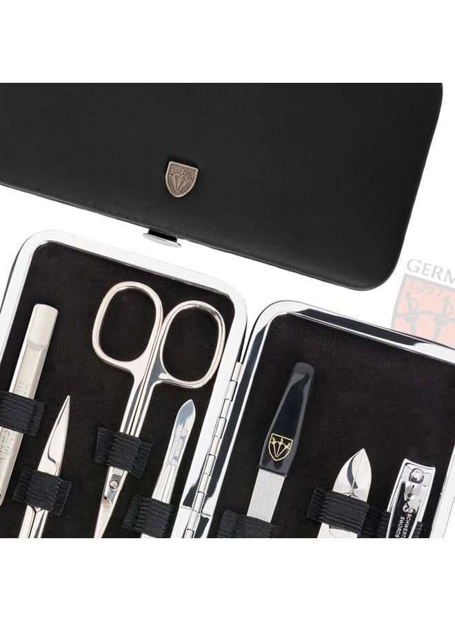3 Swords Germany brand quality 7 piece manicure pedicure grooming kit set for professional finger & toe nail care scissors clipper fashion leather case in gift box, Made by 3 Swords Germany (6318) - Image 2