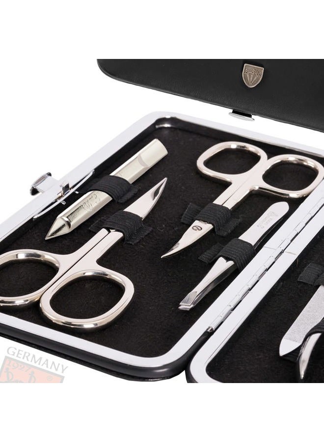 3 Swords Germany brand quality 7 piece manicure pedicure grooming kit set for professional finger & toe nail care scissors clipper fashion leather case in gift box, Made by 3 Swords Germany (6318) - Image 3