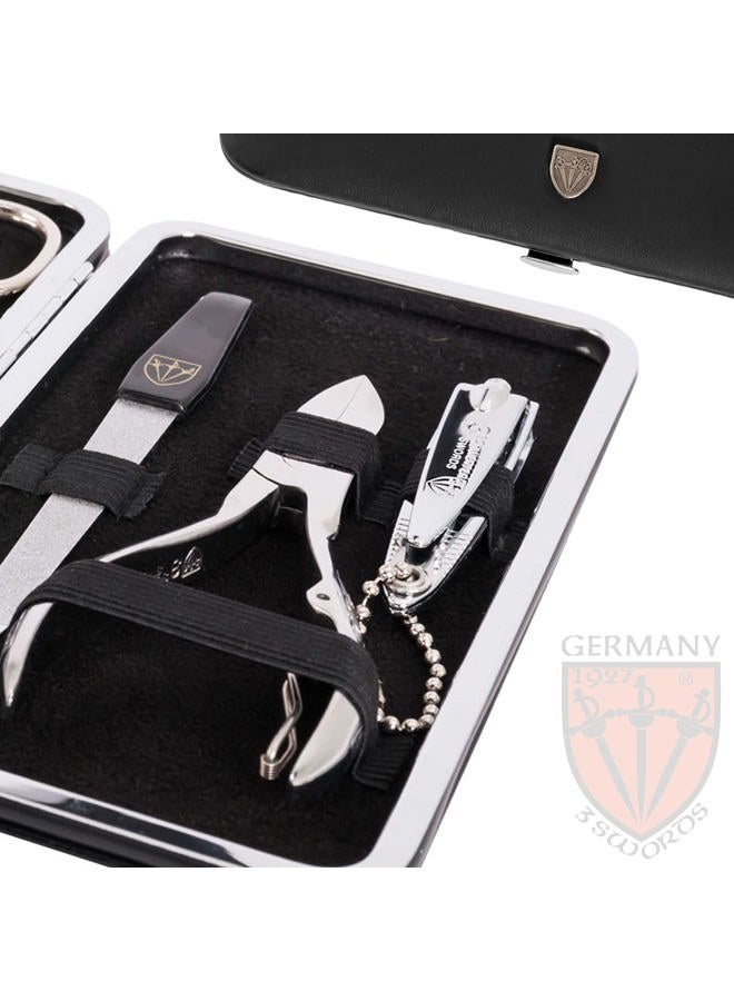 3 Swords Germany brand quality 7 piece manicure pedicure grooming kit set for professional finger & toe nail care scissors clipper fashion leather case in gift box, Made by 3 Swords Germany (6318) - Image 4