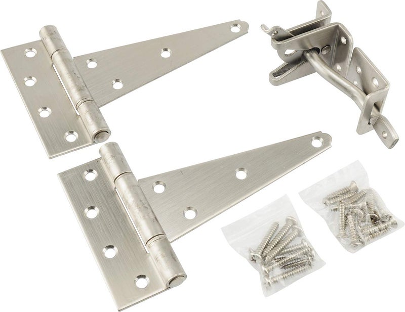 Hillman Hardware Essentials 853371 Stainless Steel Heavy Duty Gate Hardware Kit