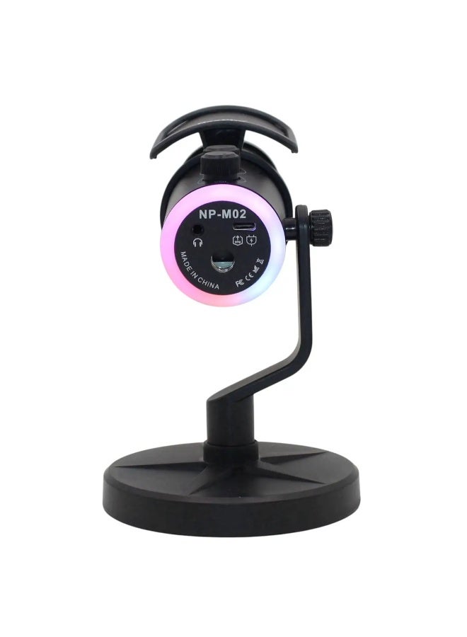 NeePho M02 Wireless / USB Microphone Gaming Desktop Condenser with Pop Filter And ANC Noise Reduction & Dynamic RGB & Gain Knob – Plug & Play for PC,Mobile ,Streaming , Podcasting , Discord | Black - Image 2