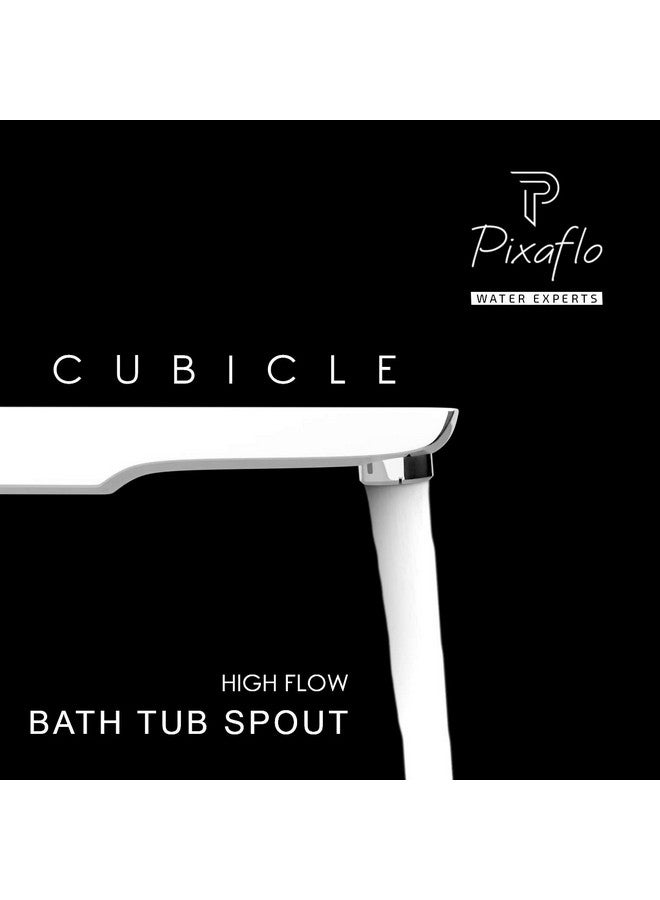 Pixaflo Cubicle Brass Bath Tub Spout with Wall Flange | High Flow (Chrome | Pack of 1) - Image 4