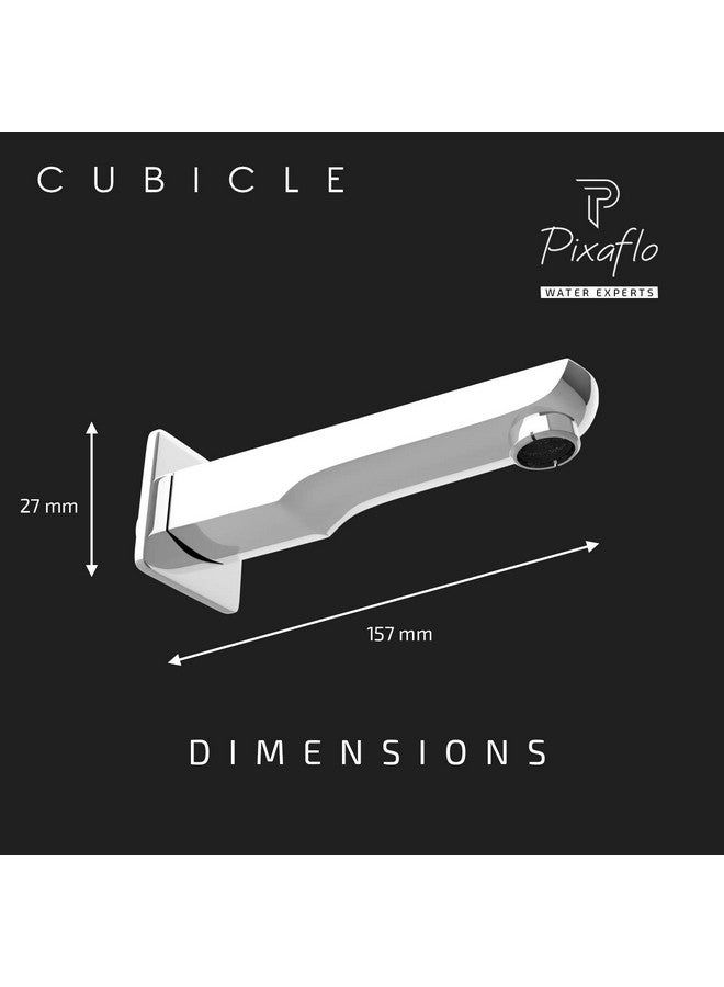 Pixaflo Cubicle Brass Bath Tub Spout with Wall Flange | High Flow (Chrome | Pack of 1) - Image 2