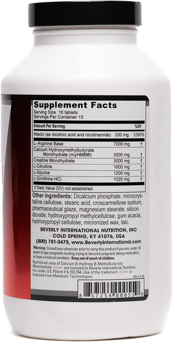 Beverly International بيفرلي إنترناشيونال مصل سينيرجي 240 قرص 15 حصة مكونات مدروسة سريرياً HMB LArginine LCitrulline كرياتين مونوهيدرات LOrnithine مضخات أكبر وأقوى وأطول أمداً - Image 3