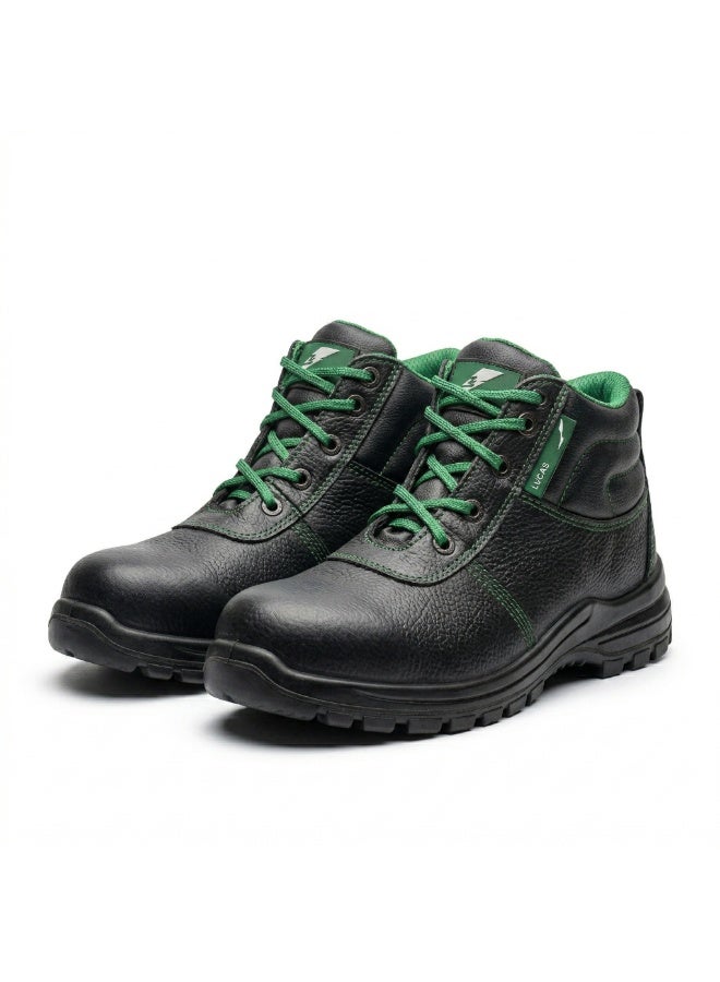 Lucas Oxford High Ankle Steel Toe Industrial Safety Shoes, Heavy Duty Lightweight Work Shoes with Slip Resistant Sole and Protective Support for Industrial Environments for Men and Women - Image 1