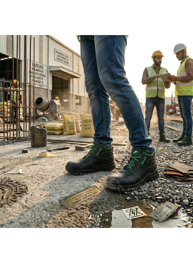 Lucas Oxford High Ankle Steel Toe Industrial Safety Shoes, Heavy Duty Lightweight Work Shoes with Slip Resistant Sole and Protective Support for Industrial Environments for Men and Women - Image 4