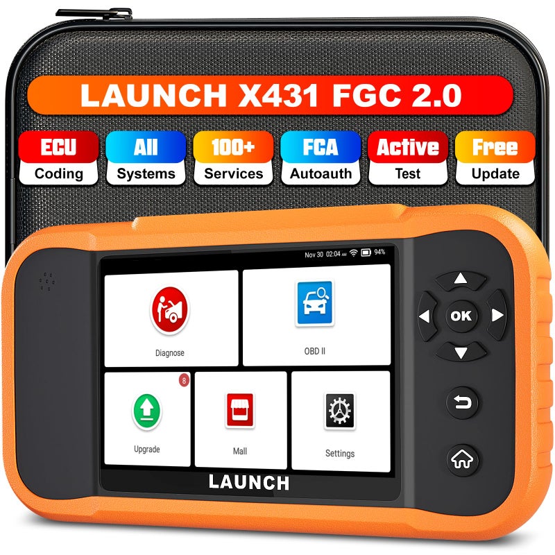 LAUNCH X431 Creader Elite 20 FGC OBD2 ScannerECU Coding BiDirectional Scan Tool for Ford for GM for Chrysler100 Reset Full System Diagnose FCA AUTOAUTH AUTOVIN Lifetime Free Update