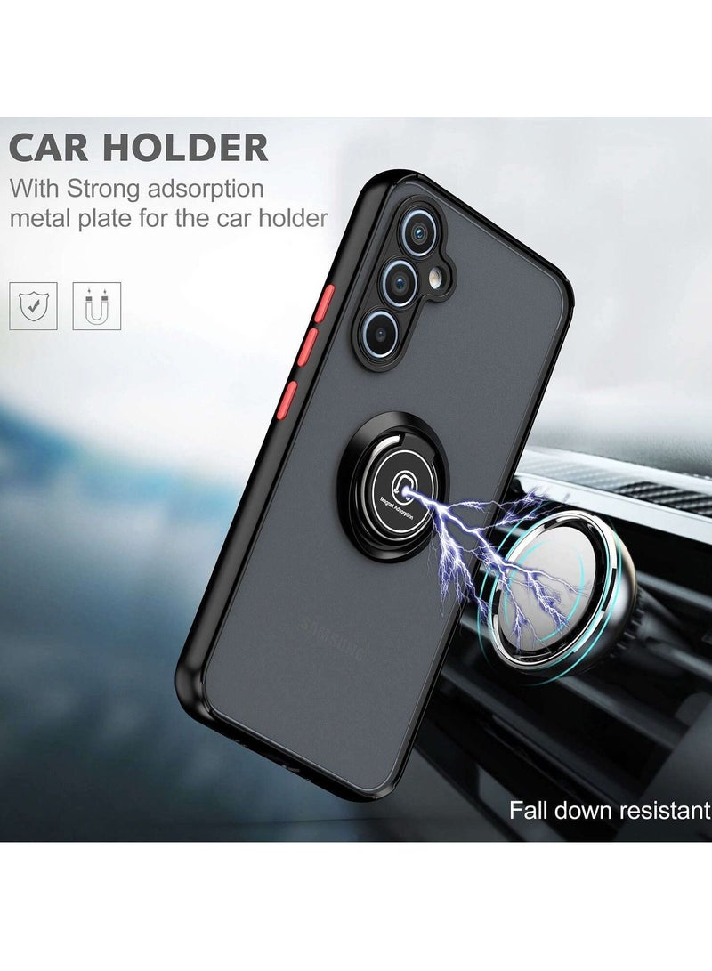 Samsung Galaxy A54 5G Rotational Metal Ring Kickstand Cover Shockproof Matte Finish Back Case with Magnetic Car Mount for Samsung Galaxy A54 5G Blue - Image 2