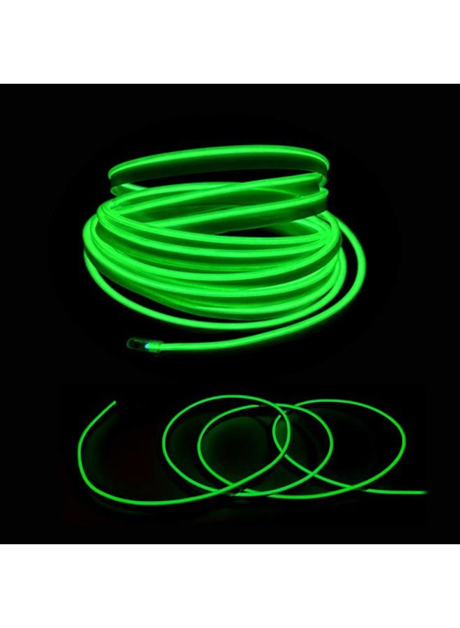 Maxlaxer El Wire Green Interior Car LED Strip Lights, 10M Neon Wire USB 5V with Fuse Protection for Automotive Car Interior Decoration with 6mm Sewing Edge - Image 3