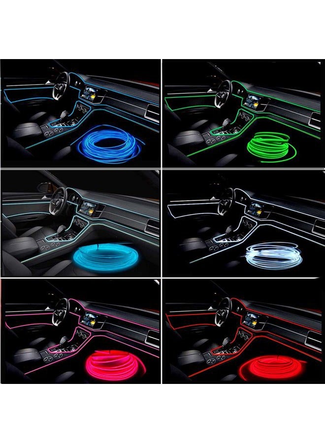 Maxlaxer El Wire Green Interior Car LED Strip Lights, 10M Neon Wire USB 5V with Fuse Protection for Automotive Car Interior Decoration with 6mm Sewing Edge - Image 2