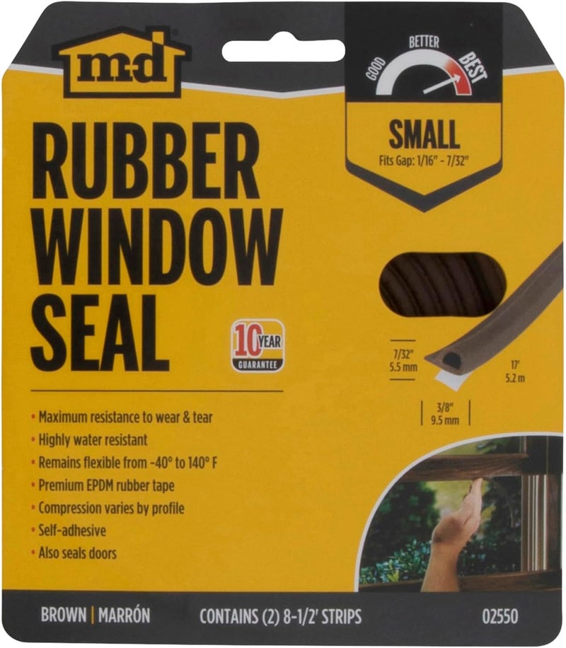 M-D Building Products Subzero Weather-strip, 17 Ft Length, 3/8 In Width, 7/32 In Thickness, EPDM Rubber, Brown - Image 4