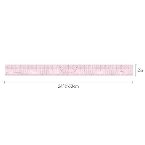 KEARING Clear Sewing Graph Fashion Design Ruler Sandwich Line 2 x 24 60cm Transparent Pattern Grading Dress Making Ruler for Sewing Quilting Design - Image 3