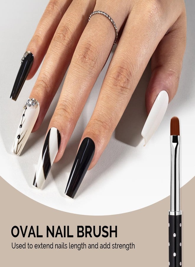 MelodySusie 6pcs Nail Art Brushes Set, Professional Pen Nail Gel Brush, Nail Extension and Builder Brush, Liner Brush 3 Sizes, Fashion Design for Home DIY Salon Use, Black - Image 5