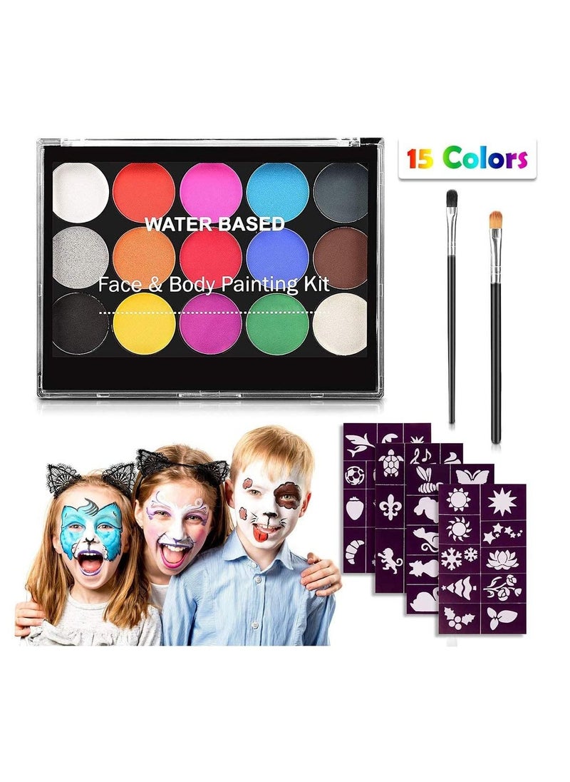 Brain Giggles Brain Giggles Face and Body Painting Kit Non-toxic Washable Professional Palette for Halloween Party Holiday Party Suitable for Kids Boys and Girls  - Image 1