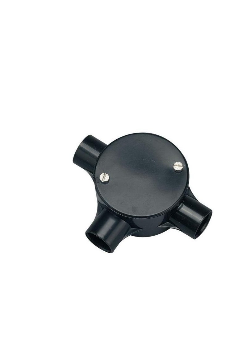PVC PVC Electrical Conduit Junction Box 20mm 3 Way Black 