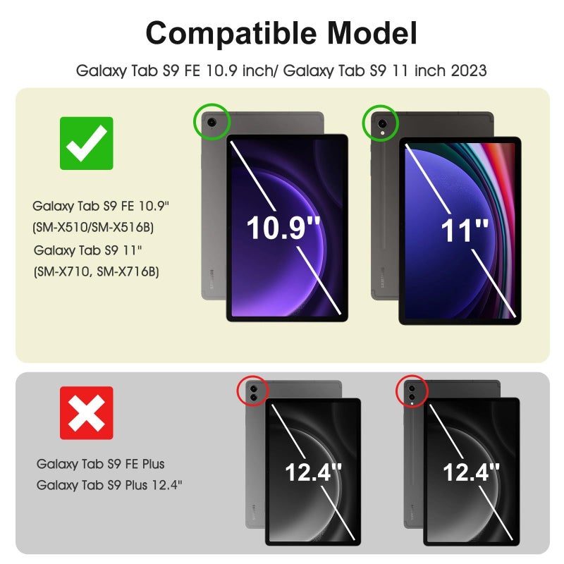 SPARIN 2 Pack Screen Protector for Galaxy Tab S9 FE 5G 10.9 inch/Galaxy Tab S9 11 inch, 9H Tempered Glass with Easy Installation Frame, S Pen Compatible/HD Clear/Anti Scratch - Image 2