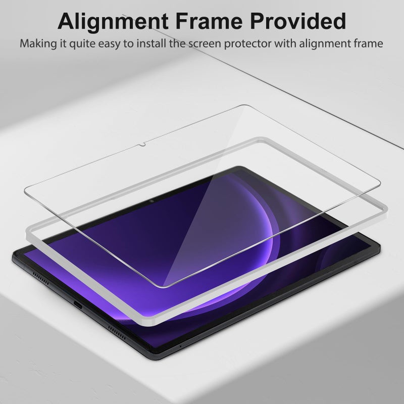 SPARIN 2 Pack Screen Protector for Galaxy Tab S9 FE 5G 10.9 inch/Galaxy Tab S9 11 inch, 9H Tempered Glass with Easy Installation Frame, S Pen Compatible/HD Clear/Anti Scratch - Image 3
