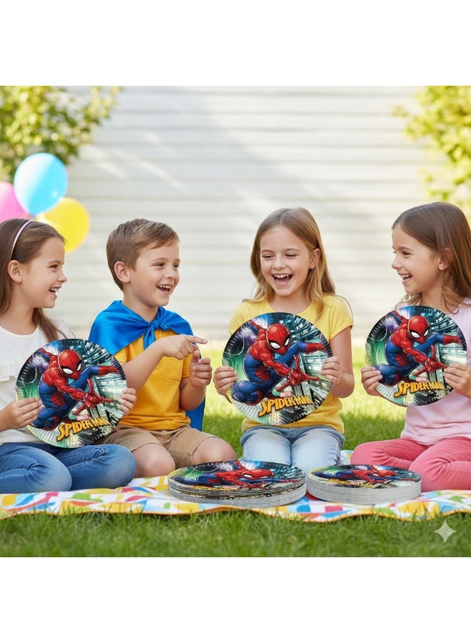 Procos Marvel Spiderman Team Up Paper Plates 23 cm – Pack of 8 Round Party Plates with Dynamic Spidey Artwork for Kids’ Birthdays, Superhero Parties & Themed Events - Image 2