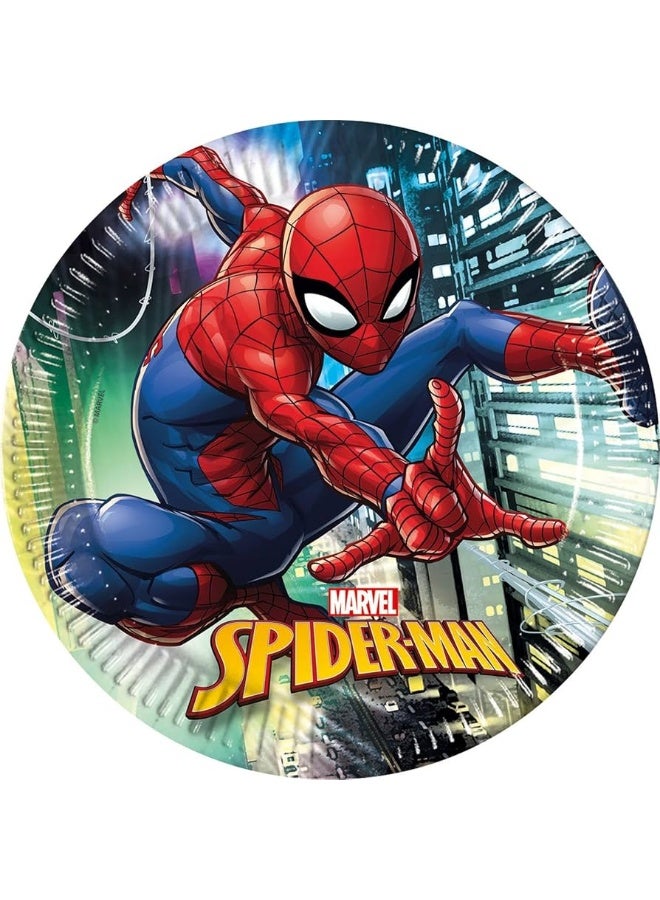 Procos Marvel Spiderman Team Up Paper Plates 23 cm – Pack of 8 Round Party Plates with Dynamic Spidey Artwork for Kids’ Birthdays, Superhero Parties & Themed Events - Image 1