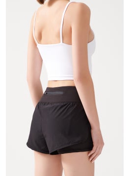 Los Ojos Women's Black 2 Layer Sports Shorts - Tights with Shorts 2in1  - Image 4