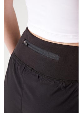 Los Ojos Women's Black 2 Layer Sports Shorts - Tights with Shorts 2in1  - Image 5