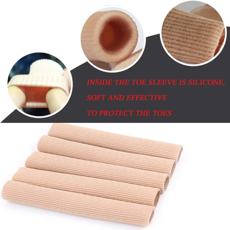 Gel Toe Sleeves Protectors: Beige Flexible Blister Protection - Cushioned Toe Cushions for Foot Care & Daily Wear - Image 4