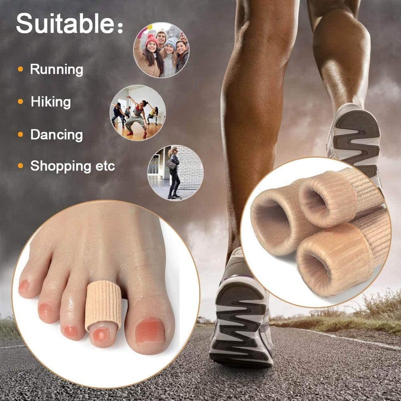 Gel Toe Sleeves Protectors: Beige Flexible Blister Protection - Cushioned Toe Cushions for Foot Care & Daily Wear - Image 5