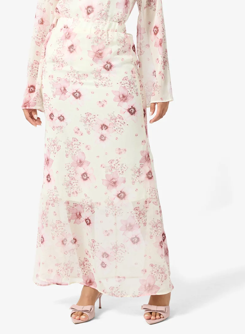 Khizana  Floral Top & Skirt Set for Women | Best Price UAE