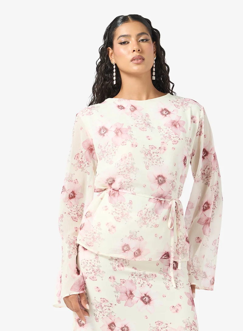 Khizana  Floral Top & Skirt Set for Women | Best Price UAE