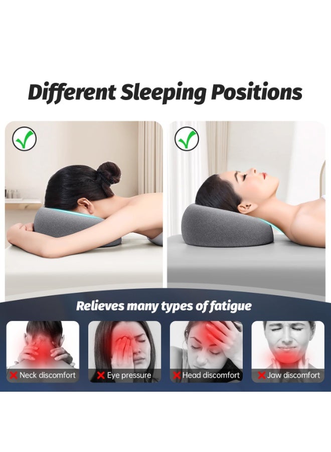 يلا جوي الوجه للأسفل وسادة تدليك وسادة لمساند رأس السرير عرضة للأسفل النوم، مهد الوجه، وسادة بعد الجراحة بعد الجراحة استعادة جراحة العين ومعدات استرداد استئصال العين الغطاء القابل للإزالة الرمادي - Image 2