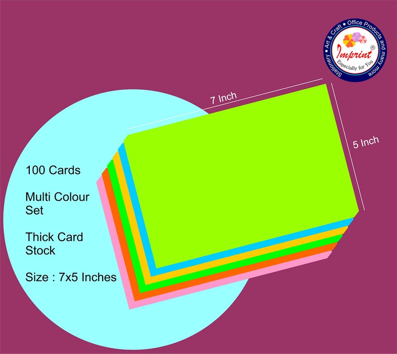 IMPRINT Card Stock, Index Cards 7" x 5" Bright Colors, 100 in This Package - Image 2
