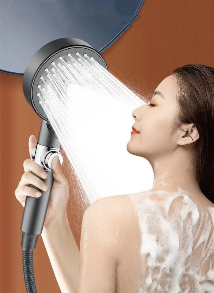 كوتيس طقم رأس دش محمول باليد وخرطوم 1 مجموعة دش محمول وخرطوم رمادي 10x27 سم - Image 2