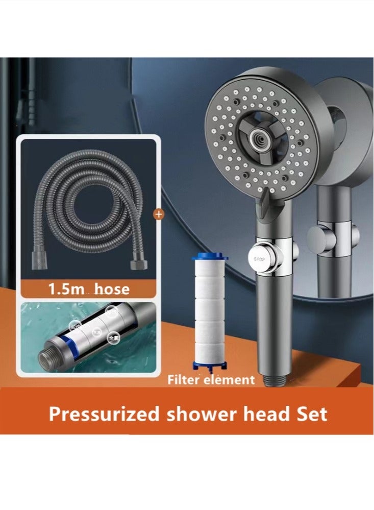 كوتيس طقم رأس دش محمول باليد وخرطوم 1 مجموعة دش محمول وخرطوم رمادي 10x27 سم - Image 1