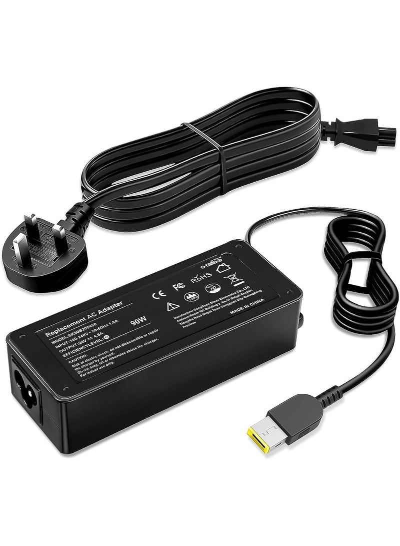 Zexen AC Adapter For Lenovo Z40 Z50 Z50-70 Z50-75 G40 G50 G50-70 G50-80 ThinkPad L440 L460 L470 T440 T450 T460 T470 T540 T560 X230 X240 X250 Power Cord (Yellow Square Tip) UK Plug - Image 1