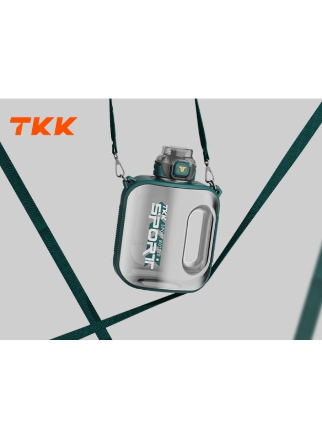 TKK 2000ml BPA Free Tritan water bottle for Gym Yoga Travel Camping Outdoor with Rope for Ease of Carry, Comes with a Straw| Green - Image 4