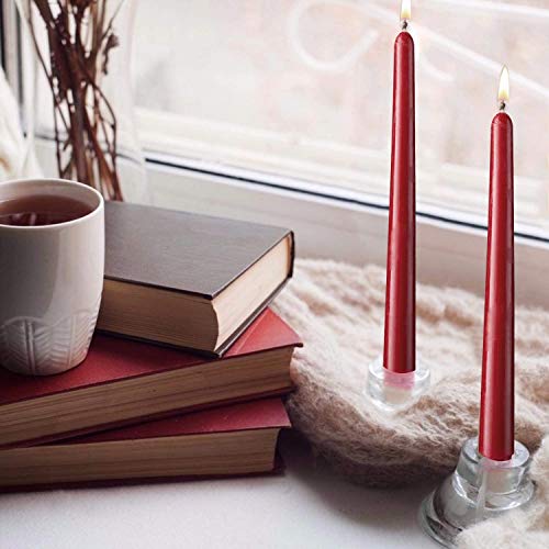 Howemon 14 Pack Dark Red Taper Candles 12 Inch Tall 3/4 Inch Thick Burn 10 Hours (Burgundy) - Image 3