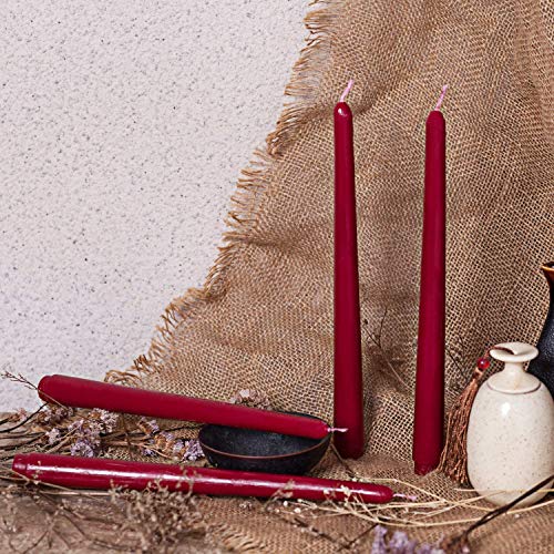 Howemon 14 Pack Dark Red Taper Candles 12 Inch Tall 3/4 Inch Thick Burn 10 Hours (Burgundy) - Image 4
