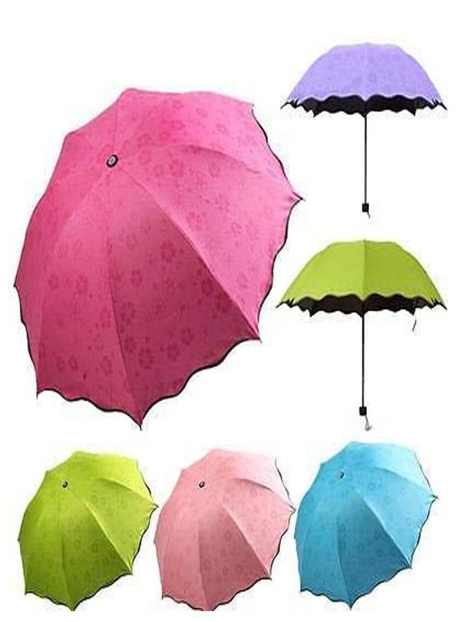 Brain Freezer Fancy Lightweight Foldable Umbrella Easy to Carry, Washable, Waterproof & Heatproof Protection for Women, Men and Children Rose-Pink - Image 5