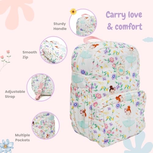 TIDY SLEEP Cute Backpack for Kids Girls Boys Toddler Backpack Preschool Nursery Travel Bag - Size (34x24) cm - Ballerina - Image 4