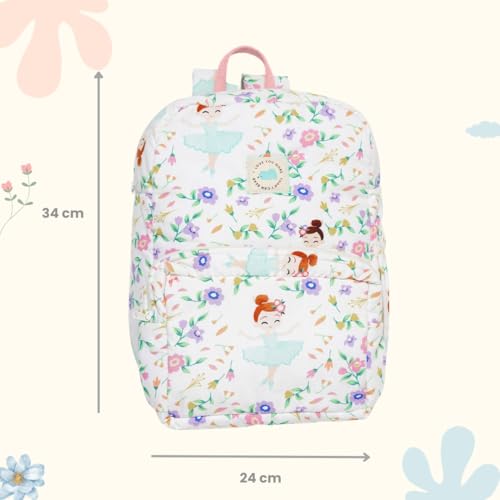 TIDY SLEEP Cute Backpack for Kids Girls Boys Toddler Backpack Preschool Nursery Travel Bag - Size (34x24) cm - Ballerina - Image 3