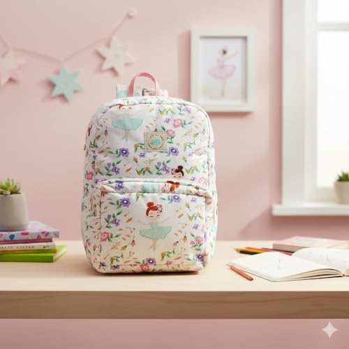TIDY SLEEP Cute Backpack for Kids Girls Boys Toddler Backpack Preschool Nursery Travel Bag - Size (34x24) cm - Ballerina - Image 2