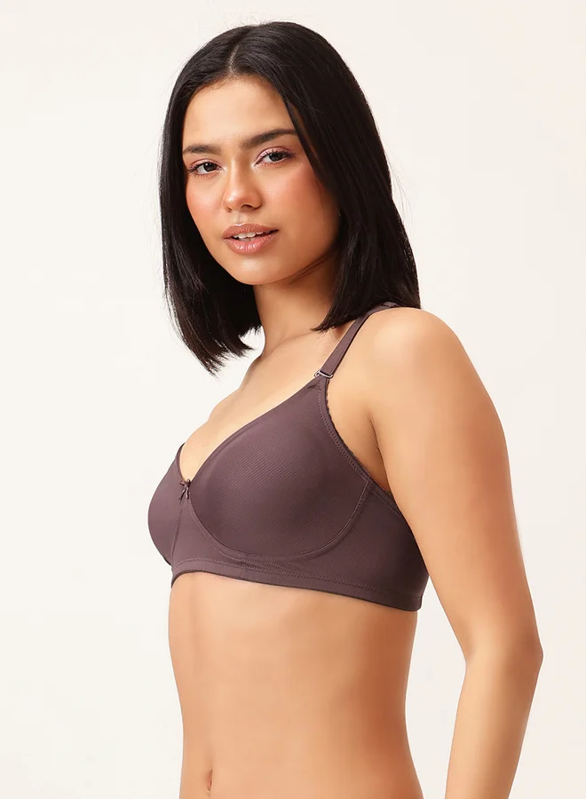 Clovia Clovia Set of 2 Non - Padded Non-Wired Full Coverage Self-Striped T-Shirt Bra