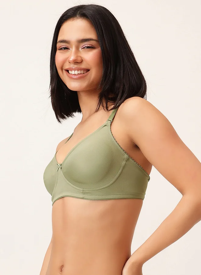 Clovia Clovia Set of 2 Non - Padded Non-Wired Full Coverage Self-Striped T-Shirt Bra