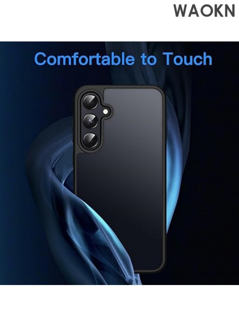 WAOKN Magnetic Case for Samsung Galaxy A55 5G Slim Translucent Matte Back Silicone Bumper Shockproof Phone Case Black Cover, Anti-Fingerprints,Anti-Fall Drop Protection,Slim Back Shockproof Protective Phone Cover - Black. - Image 5
