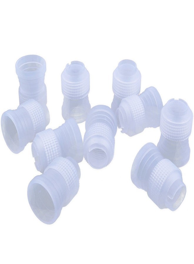 BronaGrand 10pcs Plastic Standard Couplers Pipe Tip Coupler Cake Decorating Couplers for Icing Nozzles,White - Image 2